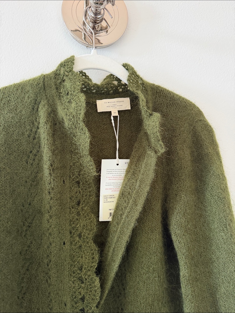Sezane green Angie cardigan - Picture 2 of 6